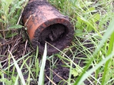 Blocked clay pipe
